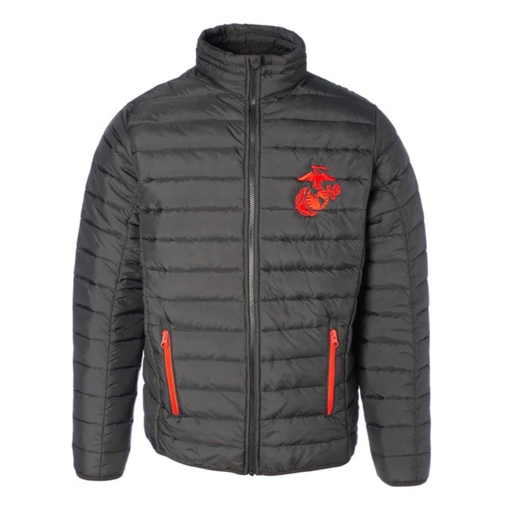 SGT GRIT Black Puffer Jacket with EGA Logo XXL